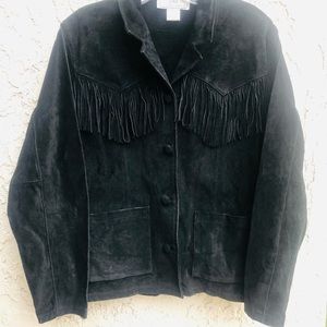 🖤 Vintage Western Suede Biker/Boho Jacket w/ Fringe NWOT